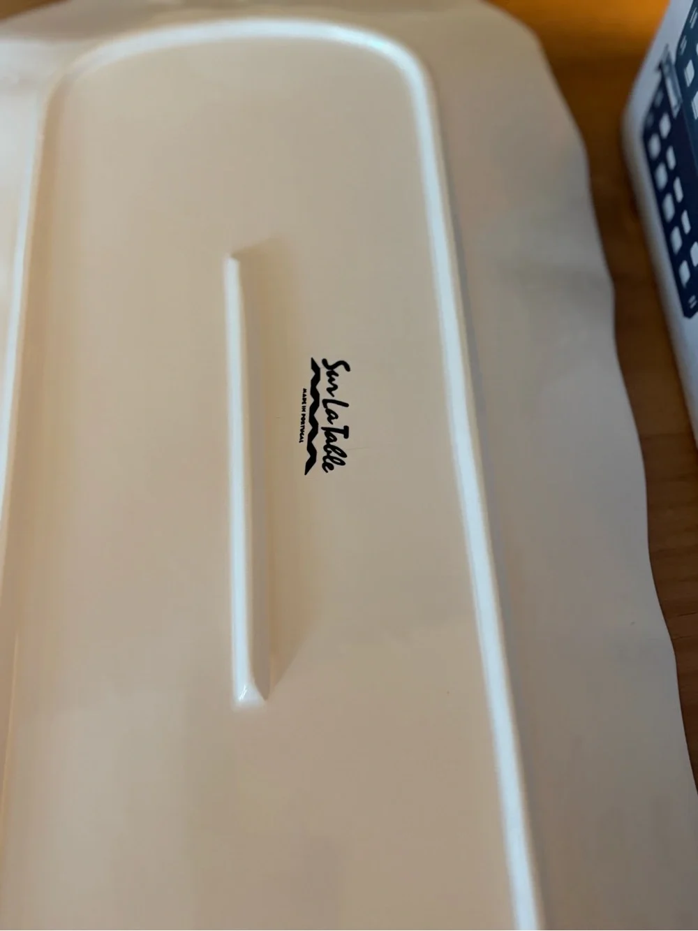 Sur La Table Scalloped Ceramic Serving Platters in Cream - Set of 2